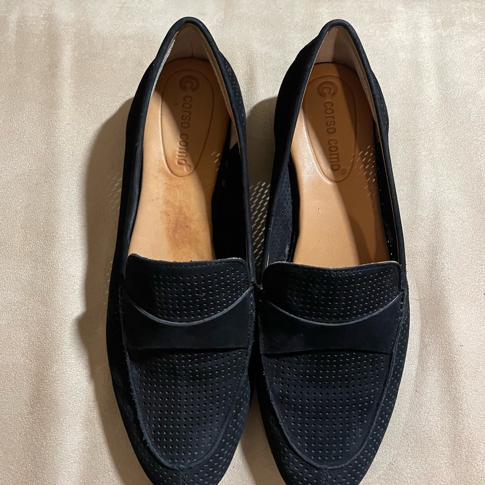 Corso Como Women’s Elegant Black Slip-On Loafers Size 8